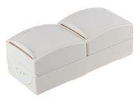 20-02-ew-54 Busch Jaeger - ABB White 2 Gang Plug Socket, 16A, Type F - German Schuko, Outdoor Use
