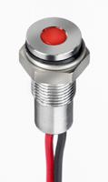 171-3786 RS PRO Red Panel Mount Indicator, 21.6 → 26.4V dc, 6mm Mounting Hole Size, Lead Wires Termination, IP67