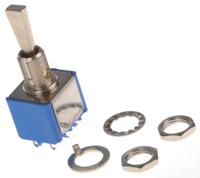 5649a9 APEM Toggle Switch, Panel Mount, On-Off-On, DPDT, Solder Terminal