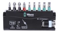 05071110001 Wera Driver Bit Set 10 Pieces, Hexagon, Phillips, Pozidriv, Torx