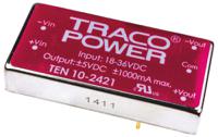 ten-10-2421 TRACOPOWER TEN 10 DC-DC Converter, ±5V dc/ ±1A Output, 18 → 36 V dc Input, 10W, Through Hole, +85°C Max Temp