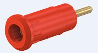 659193-22 Staubli Red Female Banana Socket, 2mm Connector, Press Fit Termination, 10A, 600V, Gold Plating