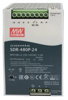 sdr-480p-24 MEAN WELL SDR Switched Mode DIN Rail Power Supply, 88 → 264V ac ac Input, 24V dc dc Output, 20A Output, 480W