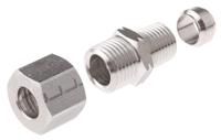1805-10-14 Legris LF3000 Series Straight Threaded Adaptor, NPT 1/4 Male to Push In 10 mm, Threaded-to-Tube Connection Style