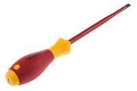 10155 Wiha Slotted Insulated Screwdriver, 6,5 mm Tip, 150 mm Blade, VDE/1000V, 268 mm Overall