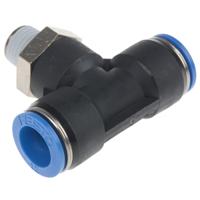 qst-14-12 Festo QS Series Tee Threaded Adaptor, Push In 12 mm to Push In 12 mm, Threaded-to-Tube Connection Style, 190669