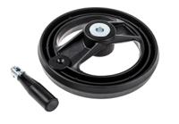161-2010 RS PRO Black Glass-Fibre Reinforced Technopolymer Hand Wheel, 160mm diameter