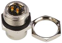 1838891-2 TE Connectivity Circular Connector, 4 Contacts, Panel, M12 Connector, Socket, Female, IP67, M12 Series