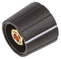 s211-006bk Sifam 21.5mm Black Potentiometer Knob for 6mm Shaft Splined, S211 006BK