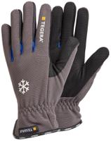 417-10 Tegera Black, Blue, Grey Fleece Synthetic Leather Work Gloves, Size 10