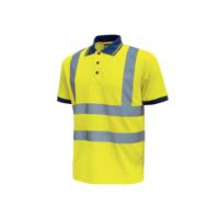 whl198yf-xl UPower Hi - Light Fluorescent Yellow Cotton, Polyester Polo Shirt, UK- L, EUR- XL