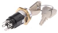 srl5kd2 Lorlin Key Switch, DPDT, 1 A @ 24V ac dc / 115V ac 2-Way Random-Key