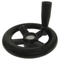161-2026 RS PRO Black Phenoplast, Vegetal Fibre Reinforced Hand Wheel, 100mm diameter