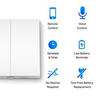 tapo-s220 TP-Link White Smart Light Switch, 1 Way, 2 Gang, Tapo S220