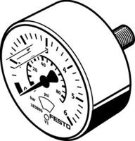 ma-23-6-r18 Festo Analogue Pressure Gauge 6bar Back Entry 23mm Outside Diameter