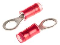 36153 TE Connectivity, PIDG Insulated Ring Terminal, M4.5 Stud Size, 0.26mm² to 1.65mm² Wire Size, Red
