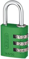 14530-green ABUS 145/30 Combination Weatherproof Aluminium, Steel Safety Padlock, 5mm Shackle, 30mm Body