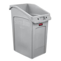 2026721 Rubbermaid Commercial Products Slim Jim 23gal Grey Resin Waste Bin