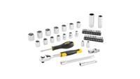 stmt82829-1 Stanley 45-Piece Imperial 3/8 Standard Socket Set with Ratchet, 6 point