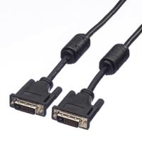 11045555-10 Roline, Male DVI-D Dual Link to Male DVI-D Dual Link Cable, 5mBlack sheath