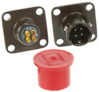 85102e84p50 Souriau Sunbank by Eaton, 851, Copper Alloy 4 Way Panel Mount MIL Spec Circular Connector Receptacle, Pin