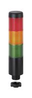 69921075 Werma Kompakt 37 Series Red/Green/Yellow Buzzer Signal Tower, 3 Lights, 24 V, Base Mount, Tube