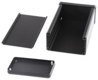 1455k1202bk Hammond 1455 Series Black Aluminium Enclosure, IP54, Black Lid, 120 x 78 x 43mm