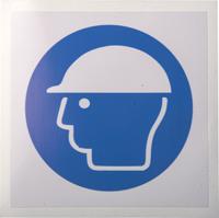 813-4476 RS PRO Vinyl Mandatory Head Protection Sign With Pictogram Only Text