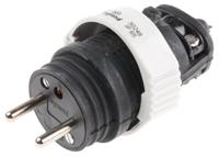 0-502-48 Legrand French Mains Plug, 16A Black, Cable Mount Rubber, 230 V