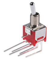 734-7198 RS PRO Toggle Switch, PCB Mount, On-(On), DPDT, Through Hole Terminal