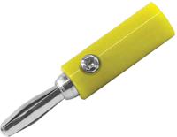 208-0268 RS PRO Yellow Male Banana Plug, 4 mm Connector, 24A, 30V, Nickel Plating
