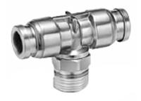 kqg2t08-02s SMC KQG2 Series Tee Threaded Adaptor, Push In 8 mm to Push In 8 mm, Threaded-to-Tube Connection Style