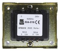 504-016 RS PRO 100VA 2 Output Chassis Mounting Transformer, 12V ac, IEC 61558-2-6
