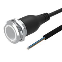 82-665a2154 EAO 82 Series Illuminated Push Button Switch, Momentary, Panel Mount, 22mm Cutout, 1CO, White LED, 35V, IP65, IP67
