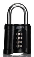 196-3963 RS PRO Combination Zinc Alloy Padlock, 8mm Shackle, 55mm Body