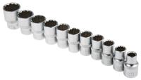 668-5792 RS PRO 12-Piece Metric 1/2 in Standard Socket Set with Ratchet, 12 point