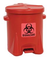 ecn943bird Eagle Biohazardous Poly Waste Cans 22.8L Red Pedal High Density Polyethylene Bio-Hazard Waste Can