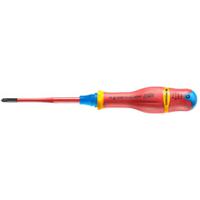 atdb1x100tve Facom Pozidriv Insulated Screwdriver, PZ1 Tip, 100 mm Blade, VDE/1000V, 210 mm Overall