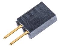 ssw-102-02-g-s Samtec SSW Series Straight Through Hole Mount PCB Socket, 2-Contact, 1-Row, 2.54mm Pitch, Solder Termination