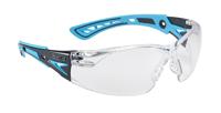 rushppsib Bolle Safety RUSH+ Anti-Mist UV Safety Glasses, Clear PC Lens