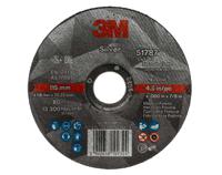 51787 3M T41 Silver Aluminium Oxide Grinding Wheel, 115mm Diameter, P80 Grit, Medium