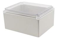 rp1635c Hammond RP Series Light Grey ABS General Purpose Enclosure, IP65, Clear Lid, 254 x 204 x 130mm