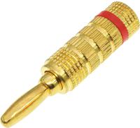208-0283 RS PRO Red Male Banana Plug, 4 mm Connector, 24A, 30V, Gold Plating