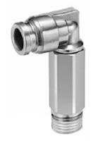 kqg2w12-02s SMC KQG2 Series Elbow Threaded Adaptor, R 1/4 Male to Push In 12 mm, Threaded-to-Tube Connection Style