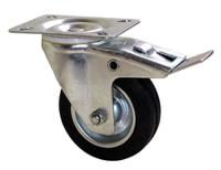 12800420 Guitel Hervieu Braked Swivel Castor Wheel, 100kg Capacity, 100mm Wheel
