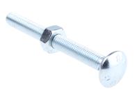 512-1130 Bright Zinc Plated Steel Coach Bolt, M10 x 100mm