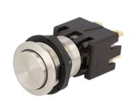 124168211120000 Schurter MSM LA 19 Series Push Button Switch, Latching, Panel Mount, 19mm Cutout, DPDT, 125/250V ac, IP64