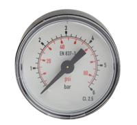 405-5537 RS PRO R 1/8 Analogue Pressure Gauge 6bar Back Entry 40mm Outside Diameter