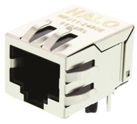 hfj11-1g41erl Halo Electronics FastJack Series Female RJ45 Connector, UTP Shield Straight 1 Port