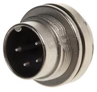 0903110004 binder 4 Pole Miniature Din Plug, 6A, 250 V, Male, Panel Mount